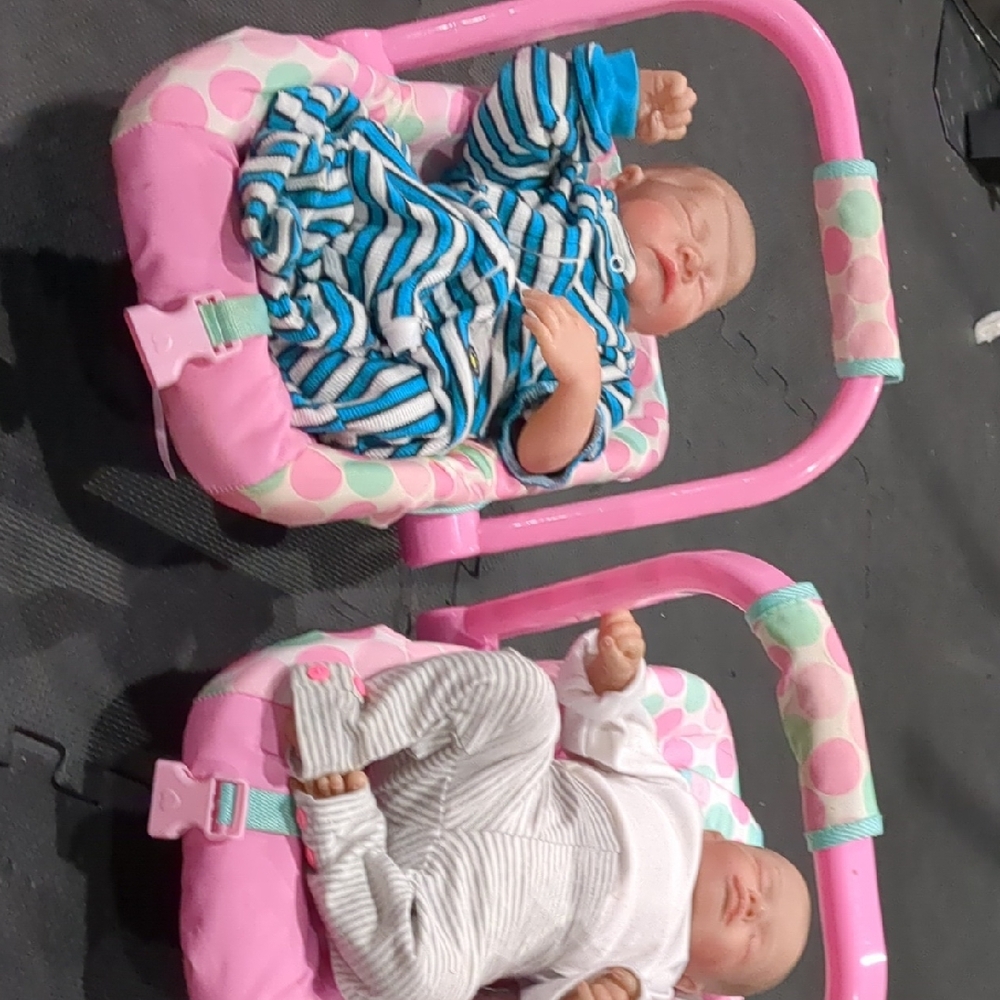 Pink Baby Doll Carriers with Dolls